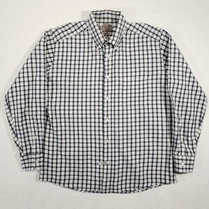 Bills Khakis Button Down Shirt Mens Large White Blue Yellow Check Classic Fit